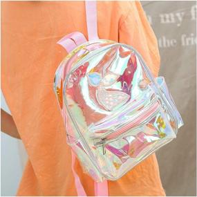 img 1 attached to Jascaela Holographic Backpack See Through Transparent