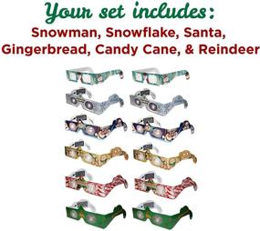 img 2 attached to Holiday Specs 3D Glasses 12-Pack - Holographic Glasses for Viewing Holiday Lights, Discover Snowmen, Snowflakes, Santa, Gingerbread Men, Candy Canes, and Reindeer in Stunning 3D!