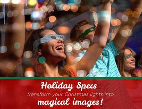 img 3 attached to Holiday Specs 3D Glasses 12-Pack - Holographic Glasses for Viewing Holiday Lights, Discover Snowmen, Snowflakes, Santa, Gingerbread Men, Candy Canes, and Reindeer in Stunning 3D!