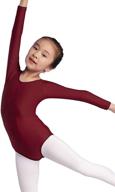 👯 enhance performance and style with aoylisey girls' team basic long sleeve leotard for gymnastics and ballet (2-12 years) logo