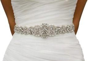 img 3 attached to 💎 Bridal Belt featuring Rhinestone Applique, Crystals, and Pearls - Perfect for DIY Wedding Sash, Sewing or Gluing