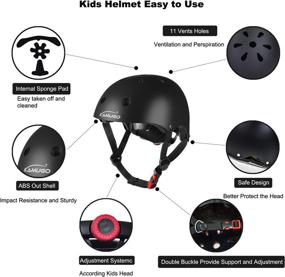 img 2 attached to 🚲 KAMUGO Kids Bike Helmet, Toddler Helmet for Boys Girls Ages 2-8 with Sports Protective Gear Set - Knee Elbow Wrist Pads for Skateboarding, Cycling, Scooting, Rollerblading