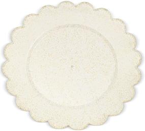 img 3 attached to Blue Panda Gold Glitter Disposable Plates - 9 inch (50 Pack) - Elegant Plastic Plate Set