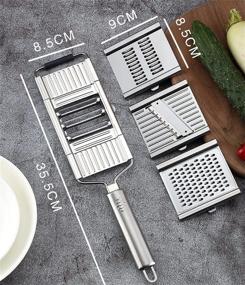 img 3 attached to 5-Piece Stainless Steel Grater Set for Cheese, Fruits, and Chocolate - Includes Vegetable Slicer and Protective Glove