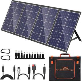 img 4 attached to 🔆 High-Performance 100W Portable Solar Panel Kit: Foldable Charger for Jackery Power Station, Goal Zero Yeti, Suaoki Generator, Phones, Laptop, with QC 3.0 USB DC Ports
