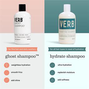 img 2 attached to Vegan Color Safe Shampoo for Fine Hair - Verb Ghost Shampoo: Weightless, 🌱 Sulfate Free + Paraben Free Moisturizing Shampoo with Moringa Oil - Gluten Free Option