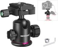 📸 neewer ball head tripod mount with cold shoe mic/light mount, 360° rotating panoramic ball head + quick release plate, for tripod, monopod, dslrs, slider, supports up to 17.6lbs/8kg logo