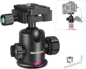 img 4 attached to 📸 Neewer Ball Head Tripod Mount with Cold Shoe Mic/Light Mount, 360° Rotating Panoramic Ball Head + Quick Release Plate, for Tripod, Monopod, DSLRs, Slider, Supports up to 17.6lbs/8kg