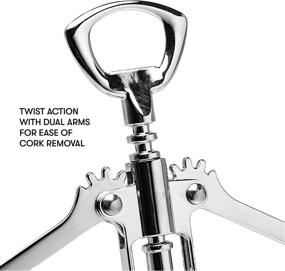 img 2 attached to 🍷 Cooking Light Premium Stainless Steel Wine Opener – Professional and Portable All-in-One Winged Corkscrew in Silver