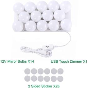 img 3 attached to Hollywood LED Vanity Mirror Lights Kit: Dimmable USB Makeup Light Strip for Bedroom, Dressing Room, Wedding, Party illuminating - CRI>90 (4000K Natural White 14 Bulbs 5V USB)