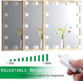 img 1 attached to Hollywood LED Vanity Mirror Lights Kit: Dimmable USB Makeup Light Strip for Bedroom, Dressing Room, Wedding, Party illuminating - CRI>90 (4000K Natural White 14 Bulbs 5V USB)