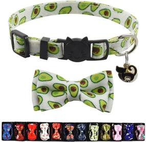 img 4 attached to SEO-Optimized Printing Kitten Collar with Breakaway Feature, Bell and 🐱 Accessories - Adjustable 7.5-11in, Bowtie Cat Collar Available in 19 Colors