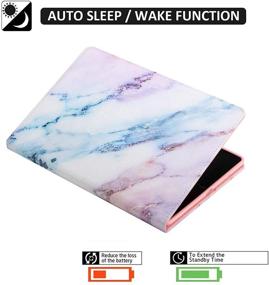 img 2 attached to 📱 CIAOYE iPad 10.2 inch Case 7th/8th/9th Gen (2021/2020/2019) - Smart Wake/Sleep Cover, Protective Stand, PU Leather - Marble