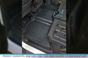 img 1 attached to 🚗 MAXLINER Floor Mats 2 Row Liner Set Black for Dodge Ram 1500 Crew Cab (2009-2012) / Ram 2500/3500 Crew Cab (2010-2012) - 4 Full Size Doors