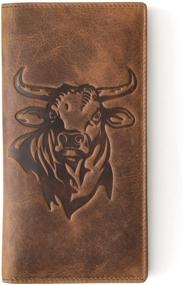 img 4 attached to 👉 Classic Leather Western Wallet Men Checkbook: Stylish and Functional Essential!