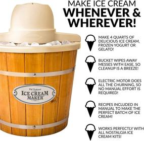 img 3 attached to Nostalgia WICM4L Electric Wood Bucket Ice Cream Maker - 4-Quarts in Minutes!