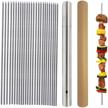stainless skewers grilling barbecue resuable logo