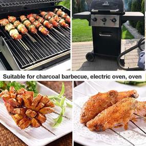 img 1 attached to Stainless Skewers Grilling Barbecue Resuable