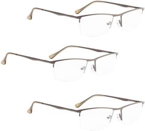 img 4 attached to 👓 3-Pack Metal Half-Rim Reading Glasses: Top Choice for Readers