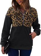 👕 voopptaw women's half zip sweatshirt - casual aztec print long sleeve pullover top with convenient pocket logo