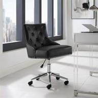 🪑 black swivel office chair with nailhead trim and tufted button faux leather - modway regent logo