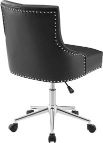 img 1 attached to 🪑 Black Swivel Office Chair with Nailhead Trim and Tufted Button Faux Leather - Modway Regent