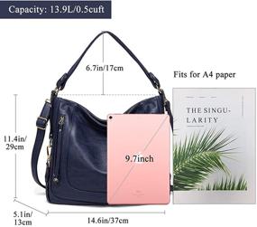 img 3 attached to Versatile Kasqo Leather Handbag Shoulder: Detachable Women's Handbags & Wallets in Hobo Bags