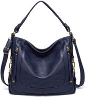 versatile kasqo leather handbag shoulder: detachable women's handbags & wallets in hobo bags logo