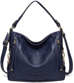 img 4 attached to Versatile Kasqo Leather Handbag Shoulder: Detachable Women's Handbags & Wallets in Hobo Bags