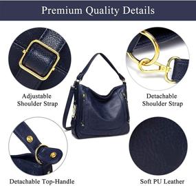 img 1 attached to Versatile Kasqo Leather Handbag Shoulder: Detachable Women's Handbags & Wallets in Hobo Bags
