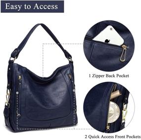 img 2 attached to Versatile Kasqo Leather Handbag Shoulder: Detachable Women's Handbags & Wallets in Hobo Bags