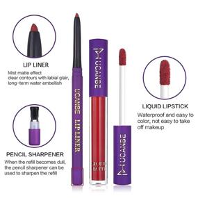 img 1 attached to 💄 UCANBE 13pcs Lady's Night Lipstick Makeup Set: Velvety Matte Liquid Lipsticks, Lip Liners, Lip Gloss Primer - Waterproof Long Lasting Lip Make Up Gift Kit