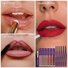 img 3 attached to 💄 UCANBE 13pcs Lady's Night Lipstick Makeup Set: Velvety Matte Liquid Lipsticks, Lip Liners, Lip Gloss Primer - Waterproof Long Lasting Lip Make Up Gift Kit