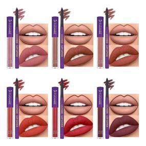 img 2 attached to 💄 UCANBE 13pcs Lady's Night Lipstick Makeup Set: Velvety Matte Liquid Lipsticks, Lip Liners, Lip Gloss Primer - Waterproof Long Lasting Lip Make Up Gift Kit