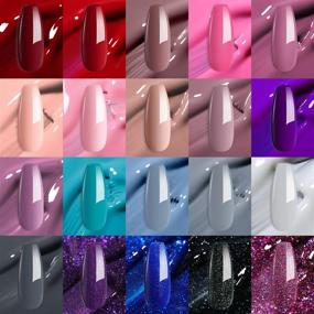 img 2 attached to MEFA 23 Pcs Gel Nail Polish Set - Nude Pink Purple Sparkle Galaxy Colors with Beautiful Box | Soak Off Gel Polish with Base Coat, No Wipe Glossy & Matte Top Coat for Nail Art Salon Design | Manicure Starter Set | Ideal Christmas Gift for Women