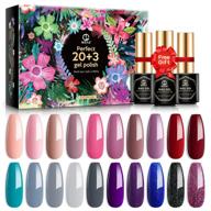 mefa 23 pcs gel nail polish set - nude pink purple sparkle galaxy colors with beautiful box | soak off gel polish with base coat, no wipe glossy & matte top coat for nail art salon design | manicure starter set | ideal christmas gift for women logo