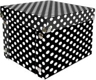 📦 x-small snap-n-store select storage box, 8 x 8 x 5.75 inches, black and white polka dot (sns01955) logo