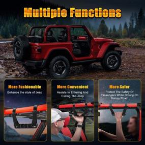 img 2 attached to Enhance Safety and Accessibility with SUPAREE JL Grab Bars: Front Roll Bar Grab Handles Kit for 2018-2020 Jeep Wrangler JL & Gladiator JT