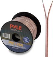 pyle 50ft 12 gauge speaker wire - high-quality copper cable on spool for seamless audio stereo connection to amplifier, surround sound system, tv home theater, and car stereo - psc1250 logo