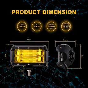 img 2 attached to 🚨 72W Amber LED Fog Lights Bar for Car and Truck - 5 Inch Work Lights - 2 PCS Set, 12V 24V Off Road, Truck, Car, ATV, SUV (5INCH-72W-AMBER)