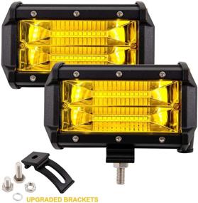 img 4 attached to 🚨 72W Amber LED Fog Lights Bar for Car and Truck - 5 Inch Work Lights - 2 PCS Set, 12V 24V Off Road, Truck, Car, ATV, SUV (5INCH-72W-AMBER)