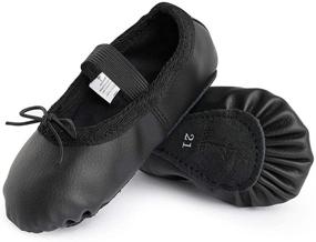 img 4 attached to Bezioner Leather Ballet Slippers Toddlers Girls' Shoes and Flats