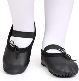 img 3 attached to Bezioner Leather Ballet Slippers Toddlers Girls' Shoes and Flats