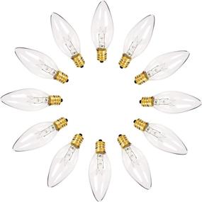 img 3 attached to Holiday Joy - Crystal Clear Torpedo Tip Candelabra Replacement Bulbs - Ideal for Electric Window Candle Lamps - 7W - 120 Volts - E12 (Set of 12)