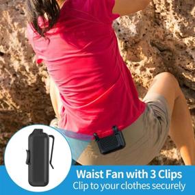 img 1 attached to Portable Waist Fan with USB Necklace, Hands-Free Cooling Fan | 6000mAh Rechargeable Battery 🌀 | 23H Working Time | 3 Speeds | Ideal for Outdoor Workers, Hiking, Climbing, Camping