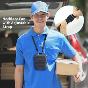 img 3 attached to Portable Waist Fan with USB Necklace, Hands-Free Cooling Fan | 6000mAh Rechargeable Battery 🌀 | 23H Working Time | 3 Speeds | Ideal for Outdoor Workers, Hiking, Climbing, Camping