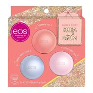 🎁 eos super soft shea lip balms - holiday gift set variety pack for 24-hour hydration and lip care, moisturizing dry lips, gluten-free, 0.14 oz - 3 pack logo