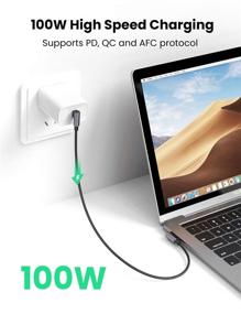 img 2 attached to 🔌 UGREEN 90 градусов USB-C кабель для USB-C - 100W PD быстрая зарядка для Apple MacBook Pro Air, Huawei Matebook, iPad Pro 2020, Chromebook Pixel 4 XL, Samsung Galaxy S20 S10 Note 10, Nintendo Switch - 6FT