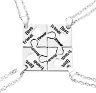 fj bff best friend forever necklace engraved puzzle sister necklace for 3/4-inch logo