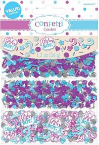 img 4 attached to 🎉 Amscan Gender Reveal Confetti, Unisex, Blue/Pink, One Size